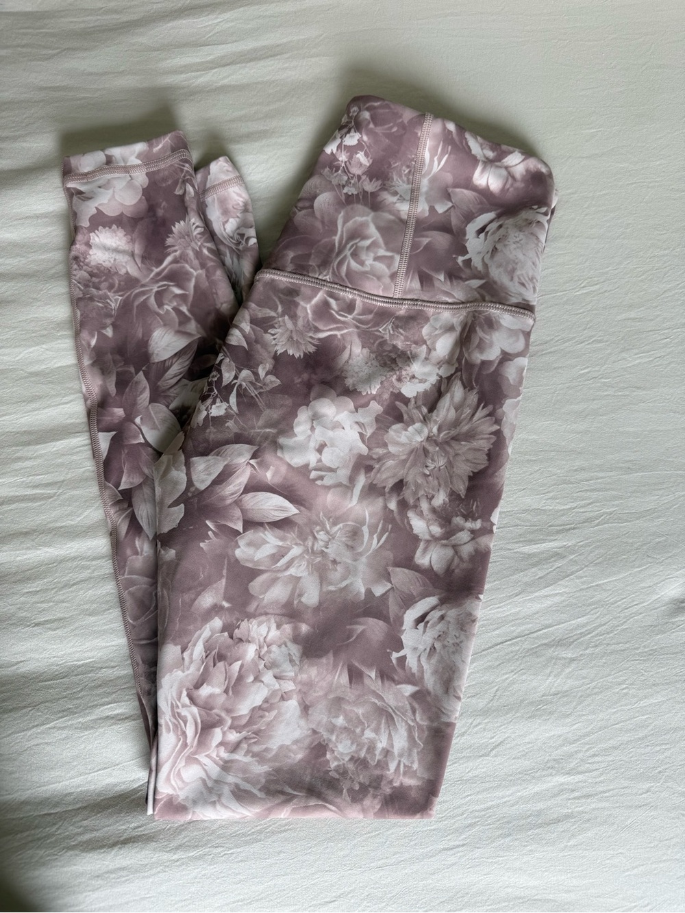 Athleta Mauve Floral High-Rise Leggings